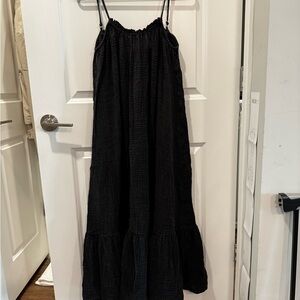 Anthropologie Black Tiered Maxi Sundress
